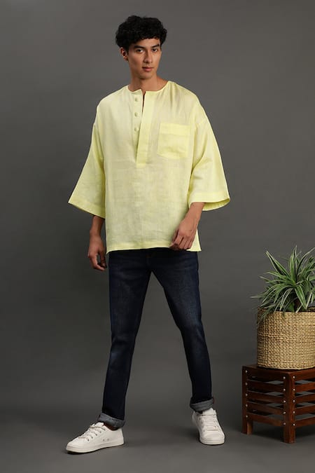 Byb Premium Linen Solid Short Kurta 