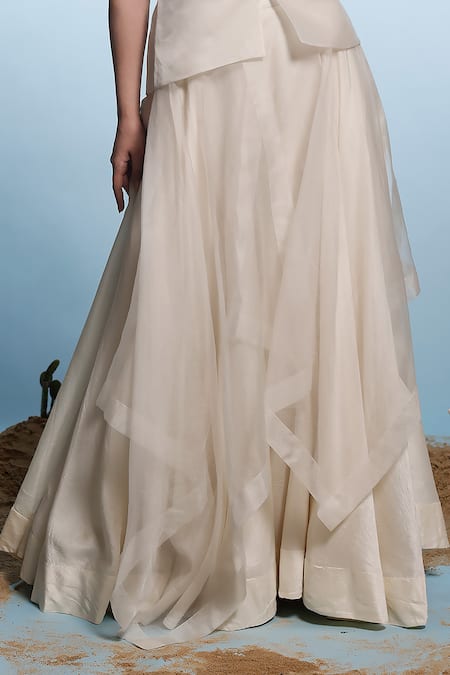 Buy Eclat By Prerika Jalan Ivory Organza, Satin Pearls V-neck, Ombre Embellished Peplum Jacket Pant Set Online at Aza Fashions Buy_Eclat By Prerika Jalan_Ivory Organza, Satin Pearls V-neck, Ombre Embellished Peplum Jacket Pant Set _Online_at_Aza_Fashions