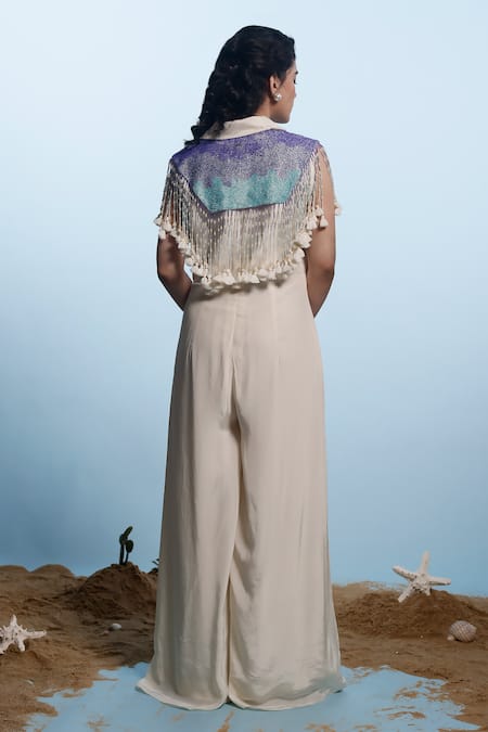 Eclat By Prerika Jalan Embroidered Cape with Jumpsuit 