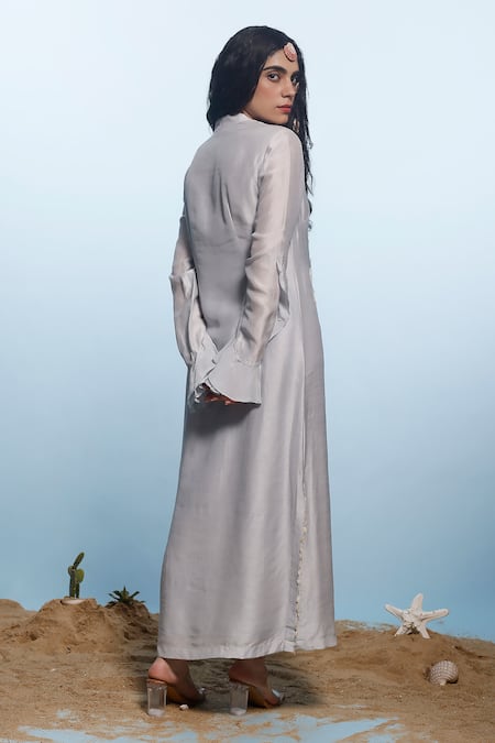 Eclat By Prerika Jalan Embroidered Seashell Applique Dress 