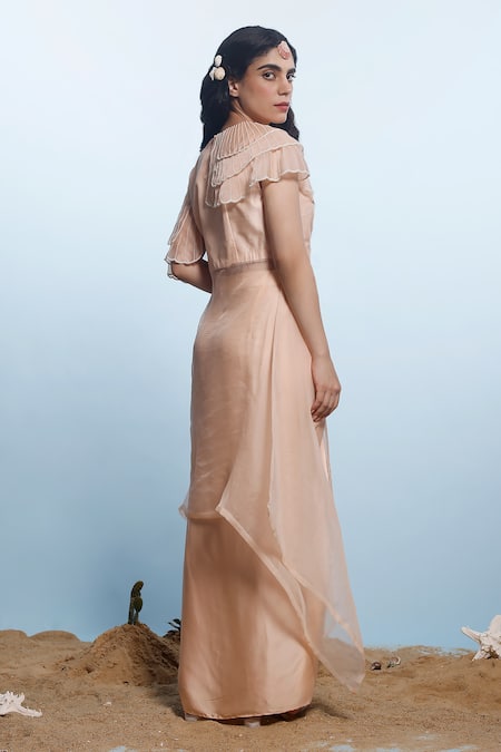 Eclat By Prerika Jalan Applique Asymmetric Top With Skirt 