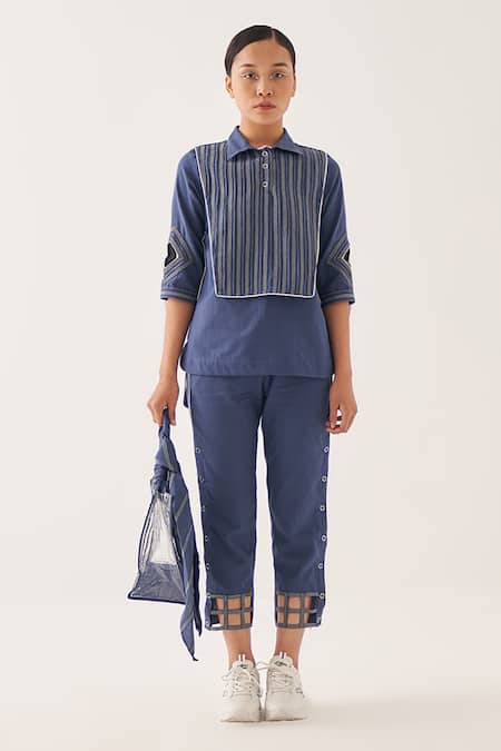 Cross A Line Cotton Linen Top 