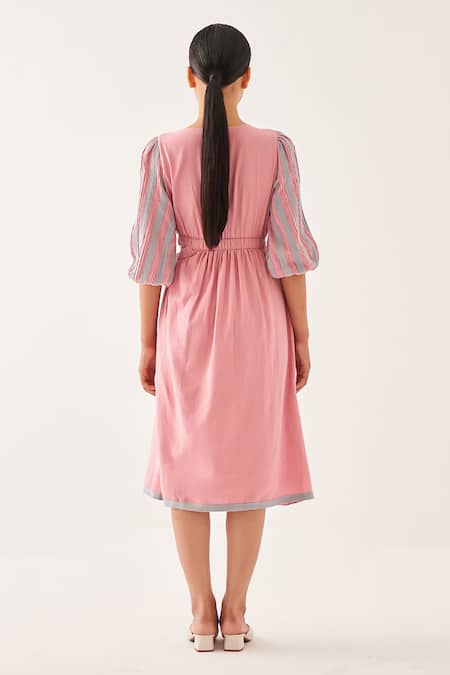 Cross A Line Bubblegum Pink Striped Dress 