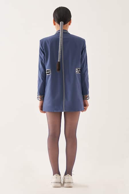 Cross A Line Wale Cotton Linen Blazer 