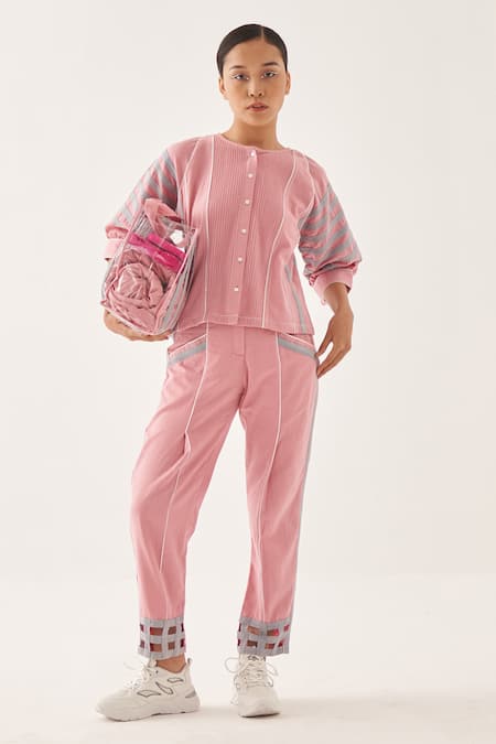 Cross A Line Bine Cotton Linen Shirt & Straight-Fit Trouser Set 