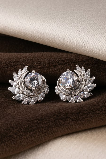 1.10 Carat Total Emerald Cut Diamond Stud Earrings 14k White Gold Beze –  Gem Jewelers Co.