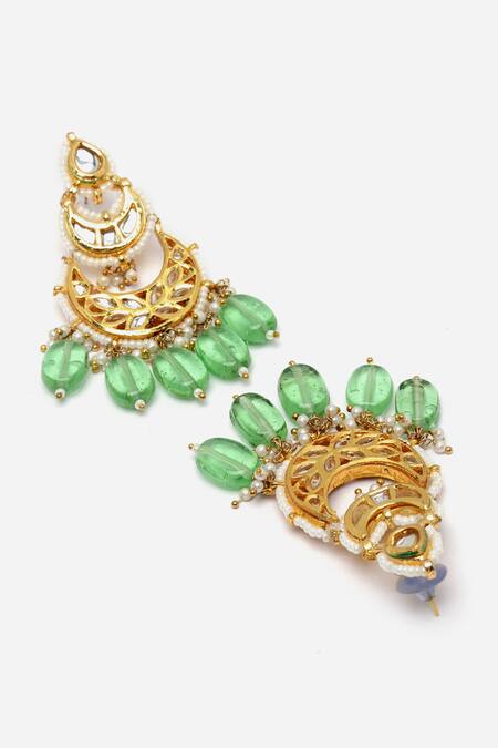 Dugran By Dugristyle_Multi Color Pearls, Kundan And Natural Stone Embellished Choker Necklace Set _at_Aza_Fashions