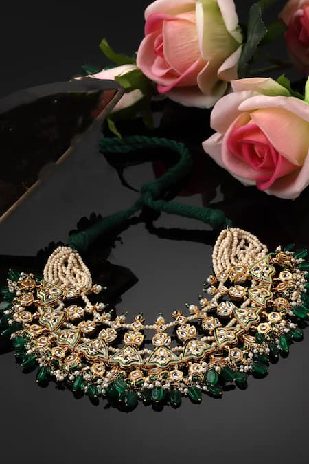 Dugran By Dugristyle Kundan & Natural Stones Embellished Necklace 