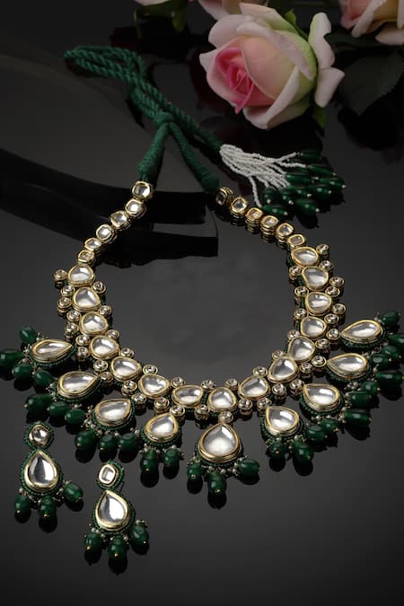 Dugran By Dugristyle Natural Stone Embellished Necklace Set 