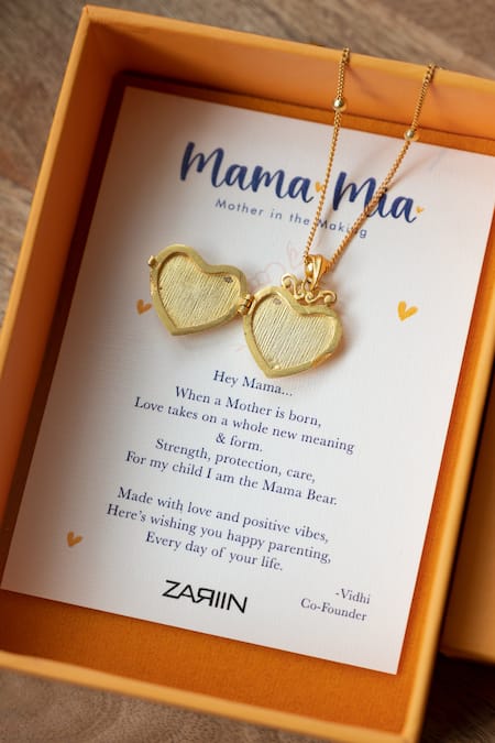 Buy_ZARIIN_Gold Plated Heart Shaped Photo Locket Pendant Necklace 