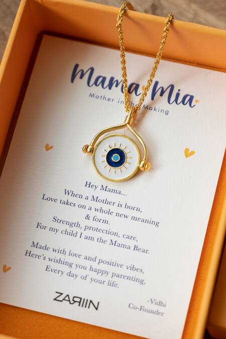 Buy_ZARIIN_Gold Plated Evil Eye And Hamsa Hand Embellished Pendant Necklace 