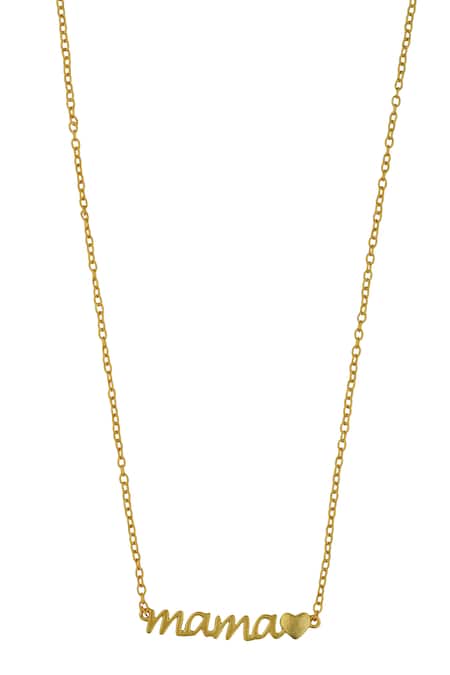 Buy ZARIIN Gold Plated Mama Embellished Pendant Necklace Online at Aza Fashions Buy_ZARIIN_Gold Plated Mama Embellished Pendant Necklace _Online_at_Aza_Fashions