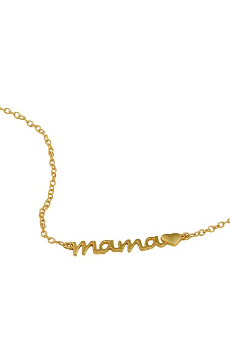 Shop ZARIIN Gold Plated Mama Embellished Pendant Necklace Online at Aza Fashions Shop_ZARIIN_Gold Plated Mama Embellished Pendant Necklace _Online_at_Aza_Fashions