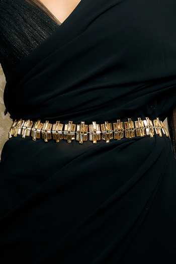 Buy Gold Stone Crystal Embellished Belt by Tarun Tahiliani Online at Aza  Fashions.