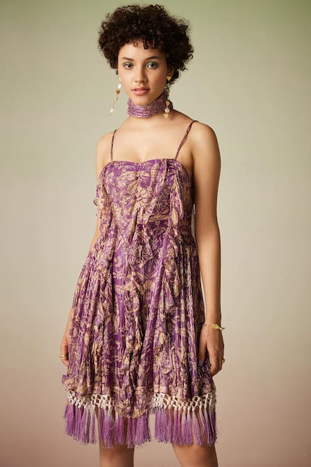 Verb by Pallavi Singhee Floral Print Spaghetti Dress 