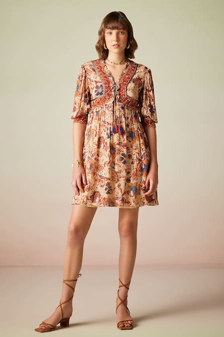 Verb by Pallavi Singhee Botanic Pattern Dress 