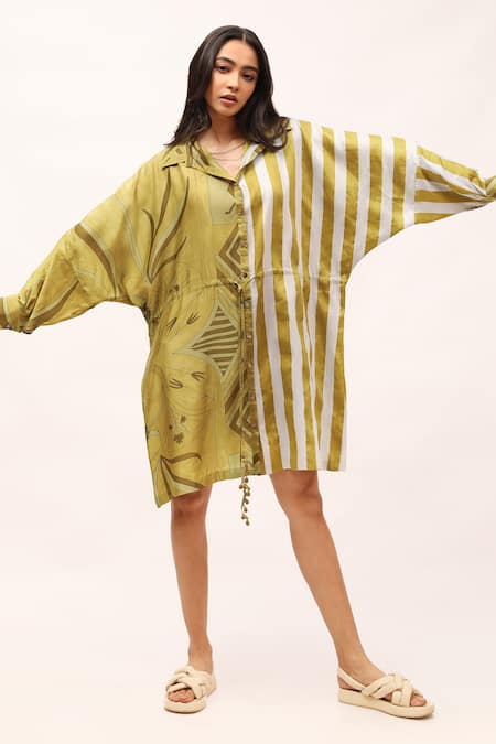 Kritika Murarka Cotton Silk Printed Shirt Dress 