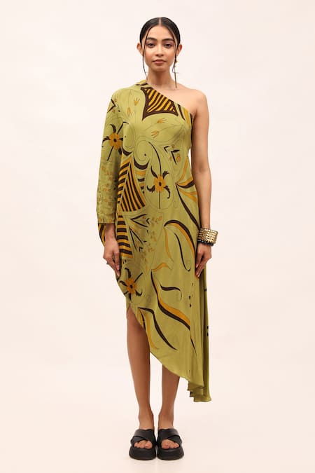 Kritika Murarka Printed One-Shoulder Dress 