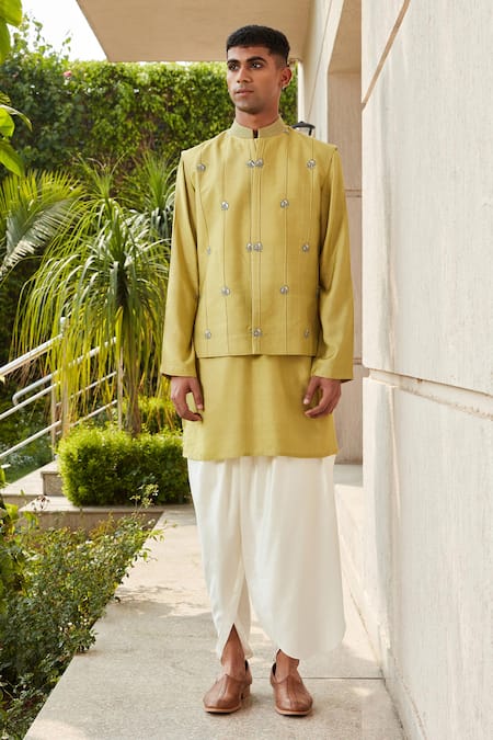 Bohame Emir Pintuck Jacket Kurta Set 