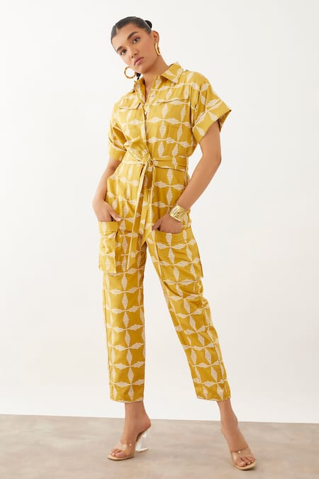 Son of A Noble Snob Kenji Fan Print Jumpsuit 