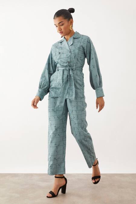 Buy Son Of A Noble Snob Grey Cotton Satin Collared Yuki Grid And Spring Jumpsuit Online at Aza Fashions Buy_Son Of A Noble Snob_Grey Cotton Satin Collared Yuki Grid And Spring Jumpsuit _Online_at_Aza_Fashions