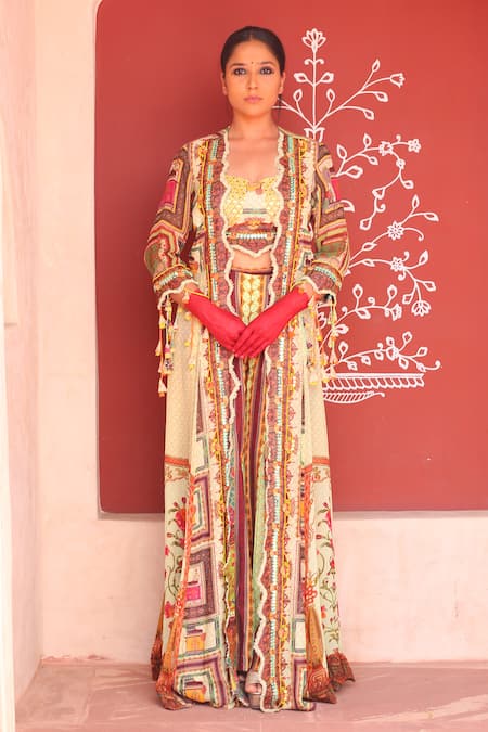 Ankur J Printed Jacket & Palazzo Set 