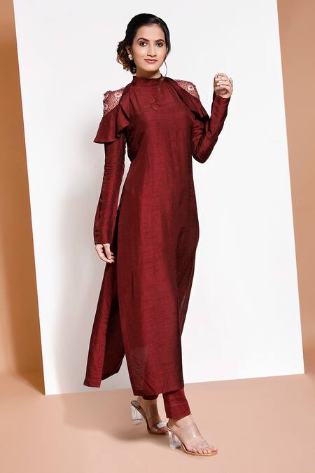 Buy Pink Cold Shoulder Kurti After Six Wear Online at Best Price | Cbazaar