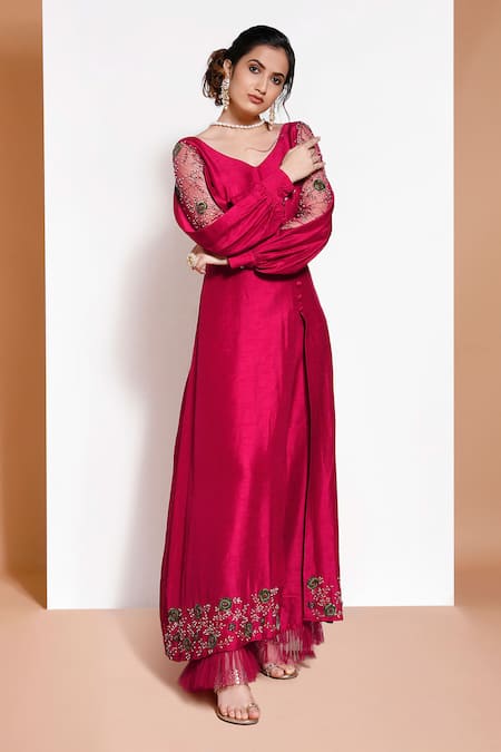 Kressa A-Line Embroidered Kurta Set 