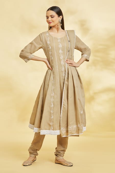 Naintara Bajaj Swirl Embroidered Anarkali Set 