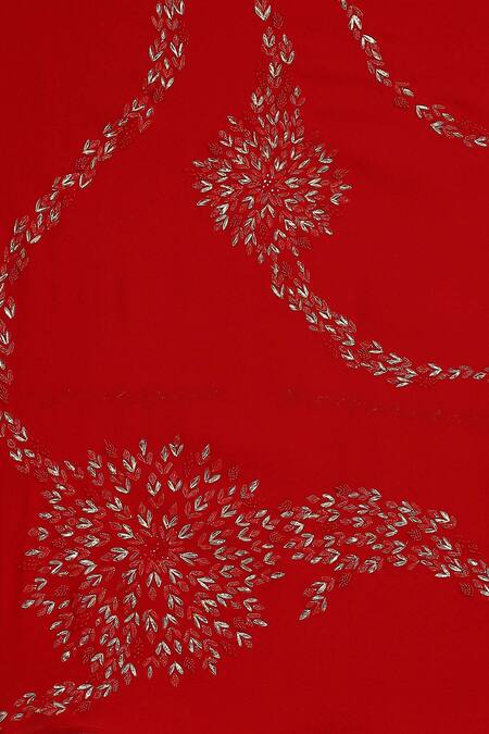 Satya Paul Red Viscose, Georgette Sequins Lurex Thread And Work Saree at Aza Fashions Satya Paul_Red Viscose, Georgette Sequins Lurex Thread And Work Saree _at_Aza_Fashions