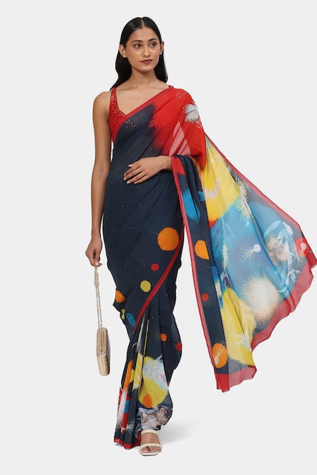 Satya Paul The Georgette Printed Nebula Saree 