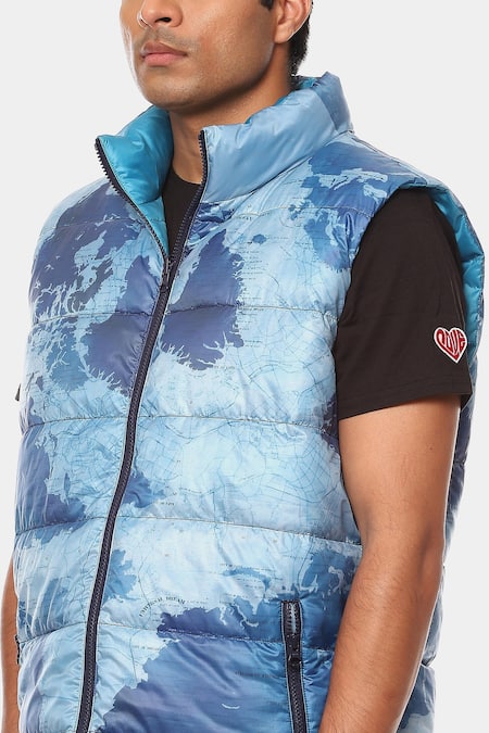 Satya Paul Blue Polyester The Sanfran Abstract Print Jacket Online at Aza Fashions Satya Paul_Blue Polyester The Sanfran Abstract Print Jacket _Online_at_Aza_Fashions