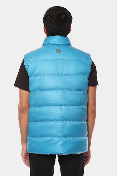 Buy Satya Paul Blue Polyester The Sanfran Abstract Print Jacket Buy_Satya Paul_Blue Polyester The Sanfran Abstract Print Jacket