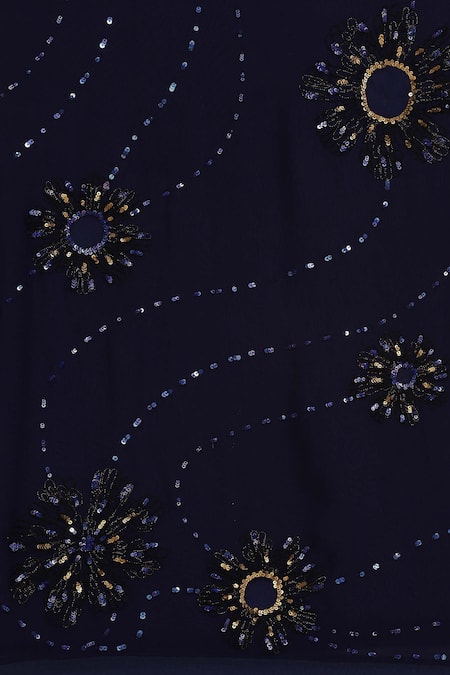 Satya Paul Blue Viscose Sequins, Applique Embellished Night Air Saree at Aza Fashions Satya Paul_Blue Viscose Sequins, Applique Embellished Night Air Saree _at_Aza_Fashions