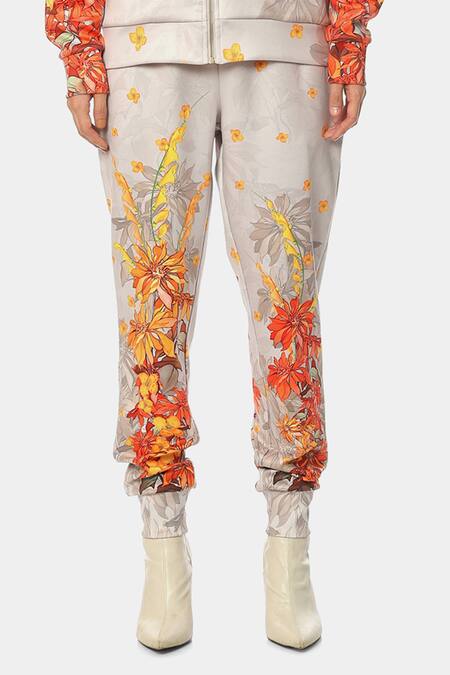 Satya Paul Grey Satin The Scuba Go Athleisure Joggers Online at Aza Fashions Satya Paul_Grey Satin The Scuba Go Athleisure Joggers _Online_at_Aza_Fashions