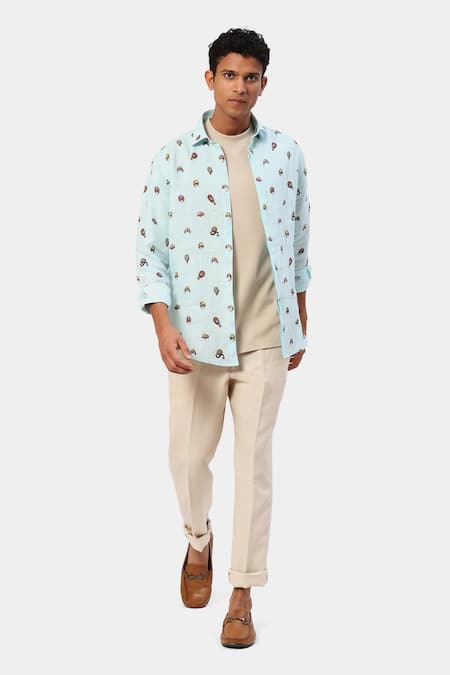 Satya Paul Linen Mask Print Saturday Shirt 