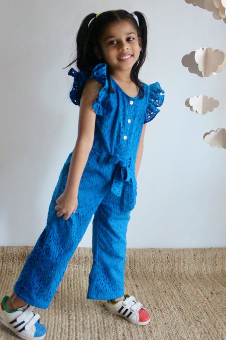 Charkhee Cotton Schiffli Pattern Jumpsuit 