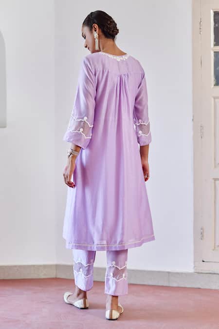 Shop Amisha Kothari Purple Chanderi , Organza Tassels, Embroidery Zoha Floral Anarkali Set at Aza Fashions Shop_Amisha Kothari_Purple Chanderi , Organza Tassels, Embroidery Zoha Floral Anarkali Set _at_Aza_Fashions