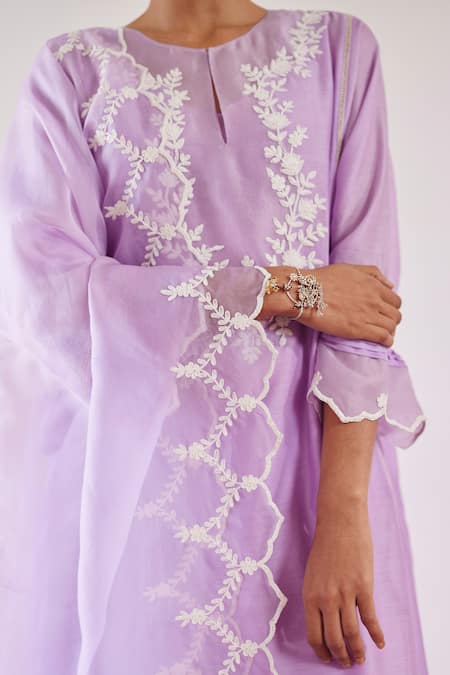 Buy Amisha Kothari Purple Chanderi , Organza Cut Work, Embroidery Ziya Floral Kurta Set Online at Aza Fashions Buy_Amisha Kothari_Purple Chanderi , Organza Cut Work, Embroidery Ziya Floral Kurta Set _Online_at_Aza_Fashions
