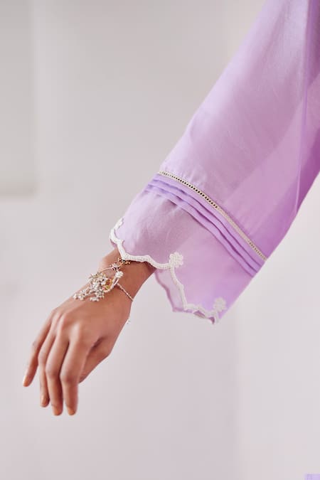 Amisha Kothari Purple Chanderi , Organza Cut Work, Embroidery Ziya Floral Kurta Set at Aza Fashions Amisha Kothari_Purple Chanderi , Organza Cut Work, Embroidery Ziya Floral Kurta Set _at_Aza_Fashions