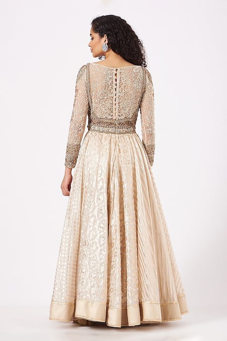 Anjalee And Arjun Kapoor Angrakha Sequin Embroidered Anarkali With Dupatta 