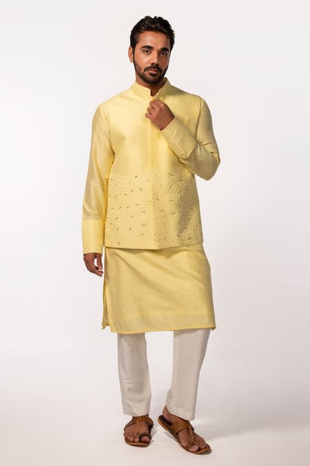 Kaka Calcutta Yellow Bamboo Embroidery Hand Bundi