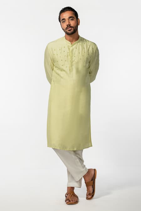 Kaka Calcutta Mandarin Collar Kurta & Pyjama Pant Set 