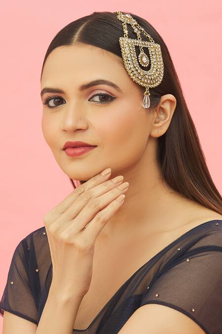 Shop Kista Gold Plated Stoned Encrusted Passa Online at Aza Fashions Shop_Kista_Gold Plated Stoned Encrusted Passa_Online_at_Aza_Fashions