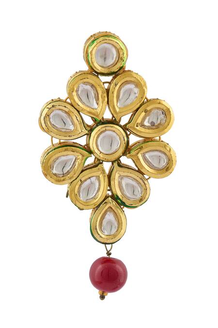 Buy_Kista_Gold Plated Pearl, Polki, Bead Embellished Choker Set_Online_at_Aza_Fashions