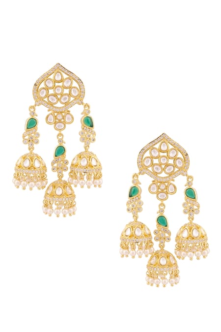 Moh-Maya By Disha Khatri_Gold Plated Diamonds, Pearls, Stones Kundan Embellished Long Necklace Set _Online_at_Aza_Fashions