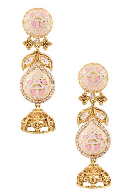 Moh-Maya By Disha Khatri Gold Plated Metallic Thread Meenakari Work Choker Set Online at Aza Fashions Moh-Maya By Disha Khatri_Gold Plated Metallic Thread Meenakari Work Choker Set_Online_at_Aza_Fashions