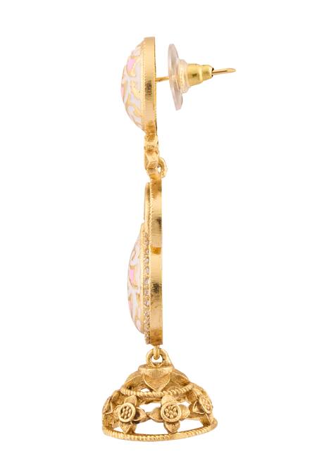 Moh-Maya By Disha Khatri Gold Plated Metallic Thread Meenakari Work Choker Set at Aza Fashions Moh-Maya By Disha Khatri_Gold Plated Metallic Thread Meenakari Work Choker Set_at_Aza_Fashions