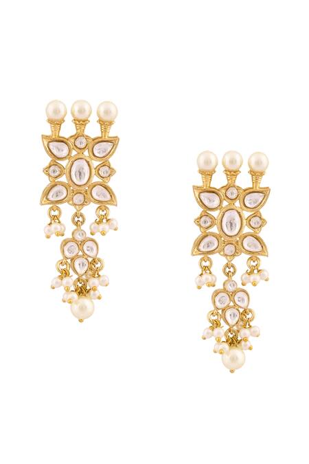 Buy_Moh-Maya By Disha Khatri_Gold Plated Pearls Drop Choker Set _Online_at_Aza_Fashions