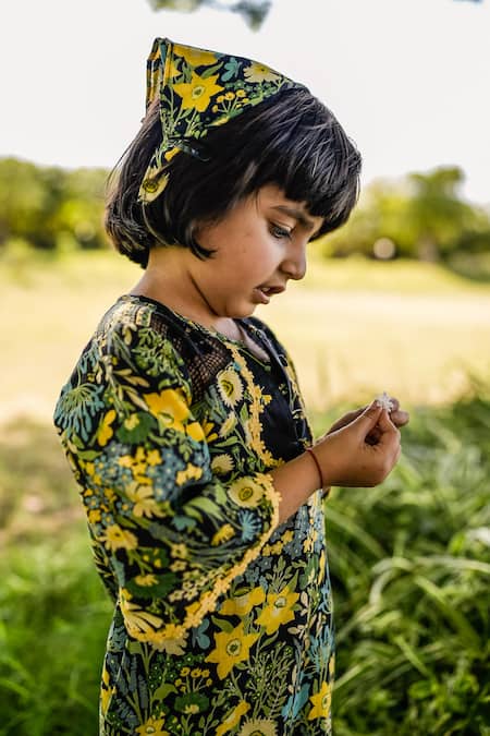 Buy_Baise Gaba_Multi Color Cotton Pixie Floral Print Kurta And Pant Set 